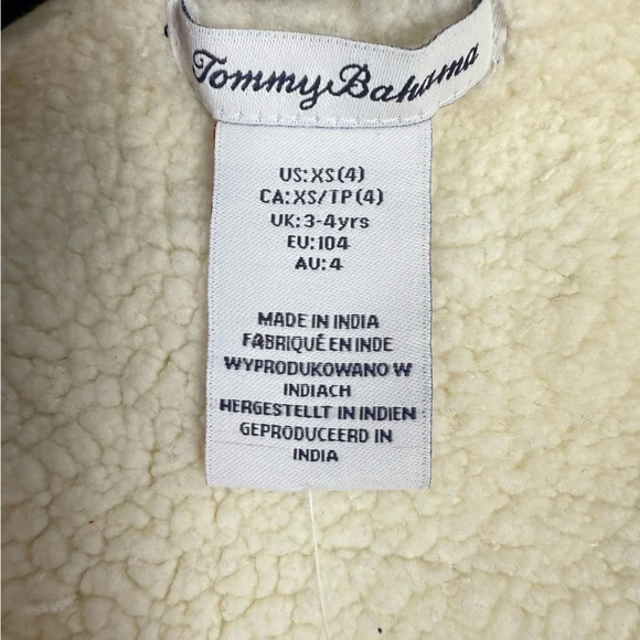 NWT Tommy Bahama Boy’s XS 4 Flannel Shacket Sherpa Lined Orange Blue Shirt NEW - Picture 6 of 7